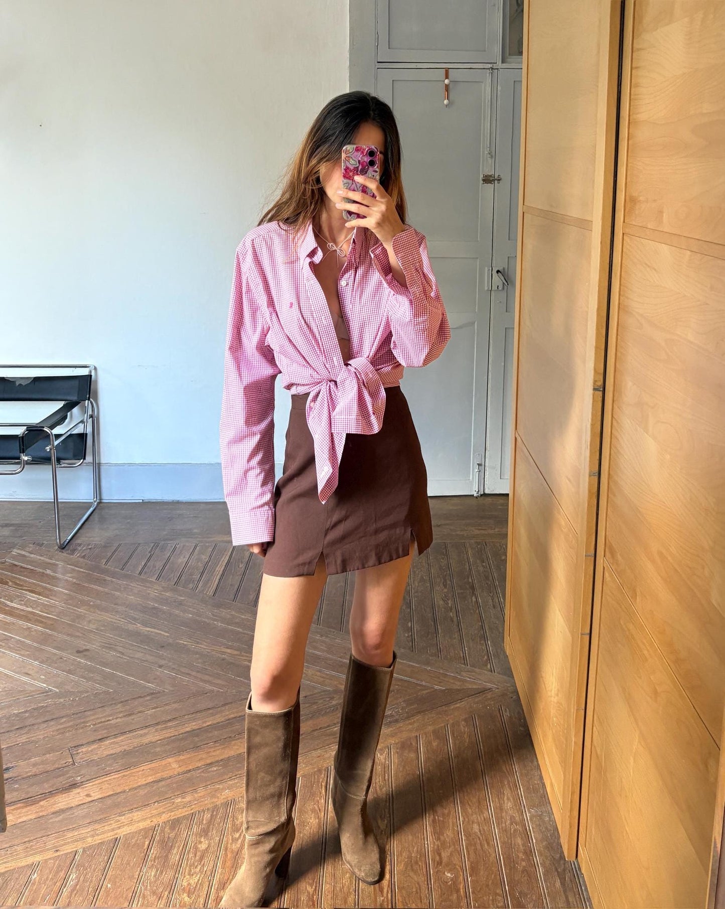 Vintage Lauren Ralph Lauren Checkered Blouse, Fitted shirt, Stretch Non Iron button down, Secondhand brand menswear, Oversized fit