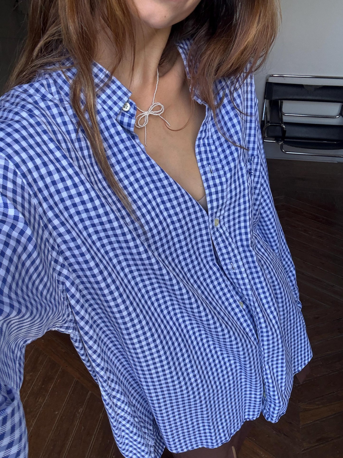 Vintage Burberry London Checkered Blue and White Shirt, Cotton button up oxford shirt