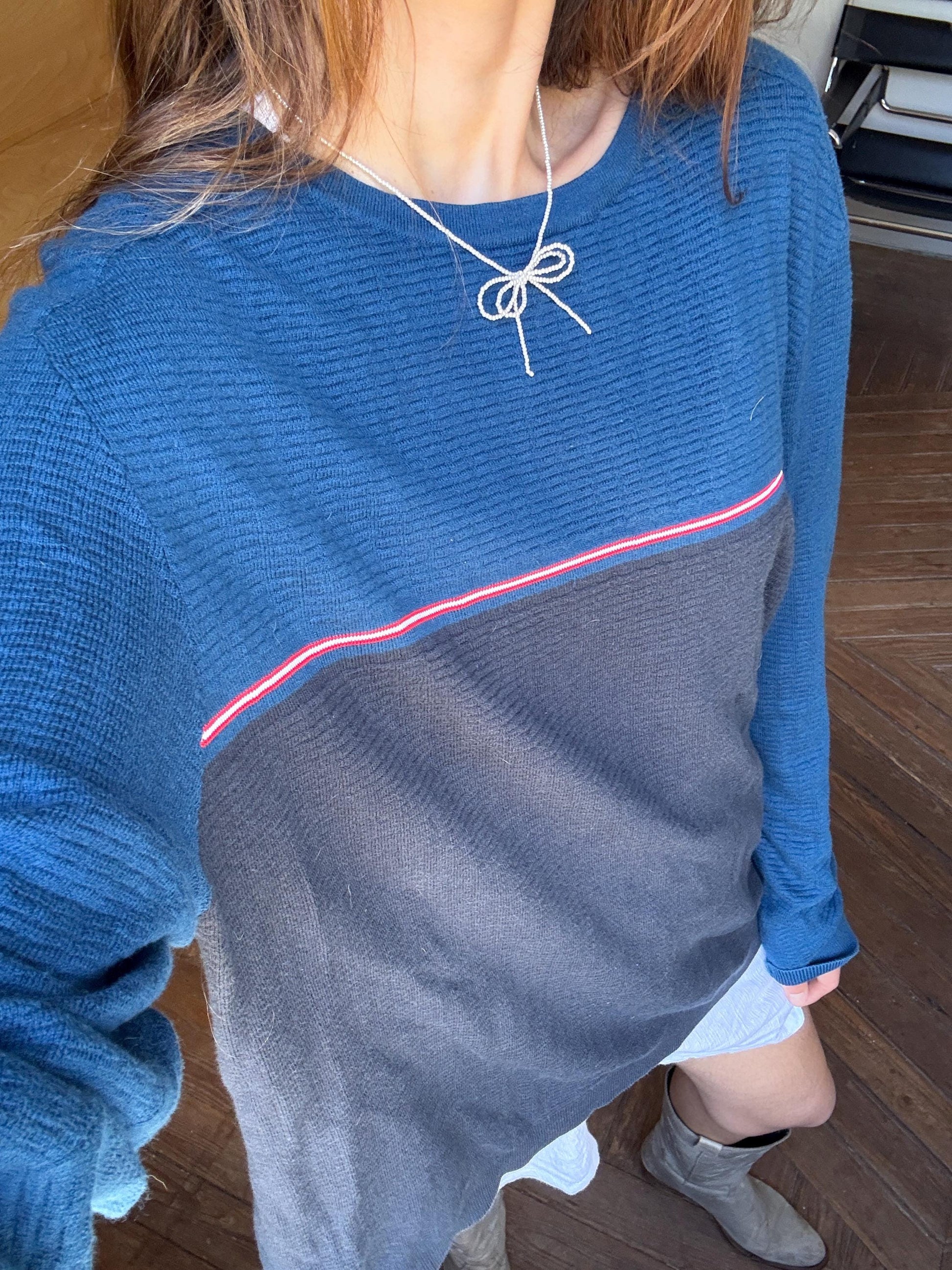 Hugo Boss long sleeve shirt, cotton & wool blend jersey shirt, Branded unisex jumper, oversized fit clothing style