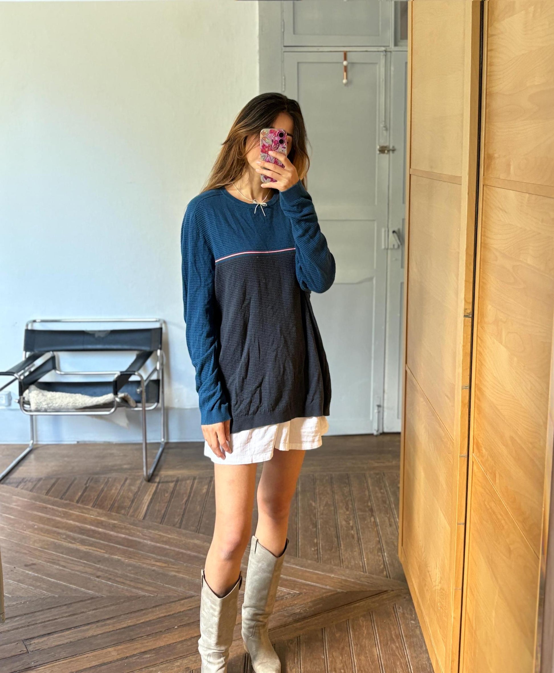 Vintage Hugo Boss long sleeve shirt, cotton & wool blend jersey shirt, Branded unisex jumper, oversized fit clothing style