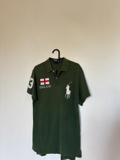 Vintage Green Polo Shirt with England Logo — additional view 5