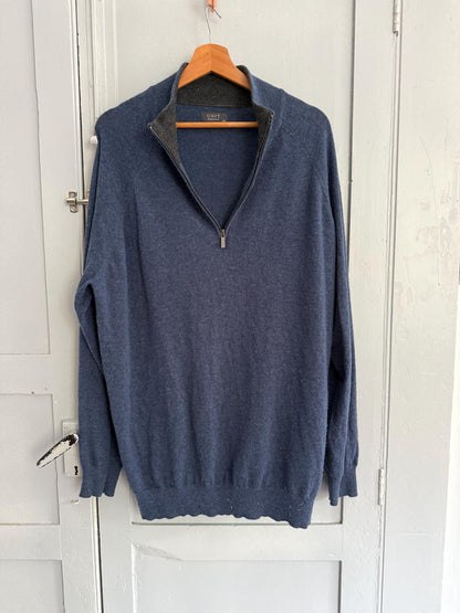 Vintage Blue Lambswool Mock Neck Pullover — additional view 7