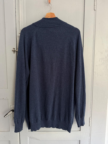 Vintage Blue Lambswool Mock Neck Pullover — additional view 9