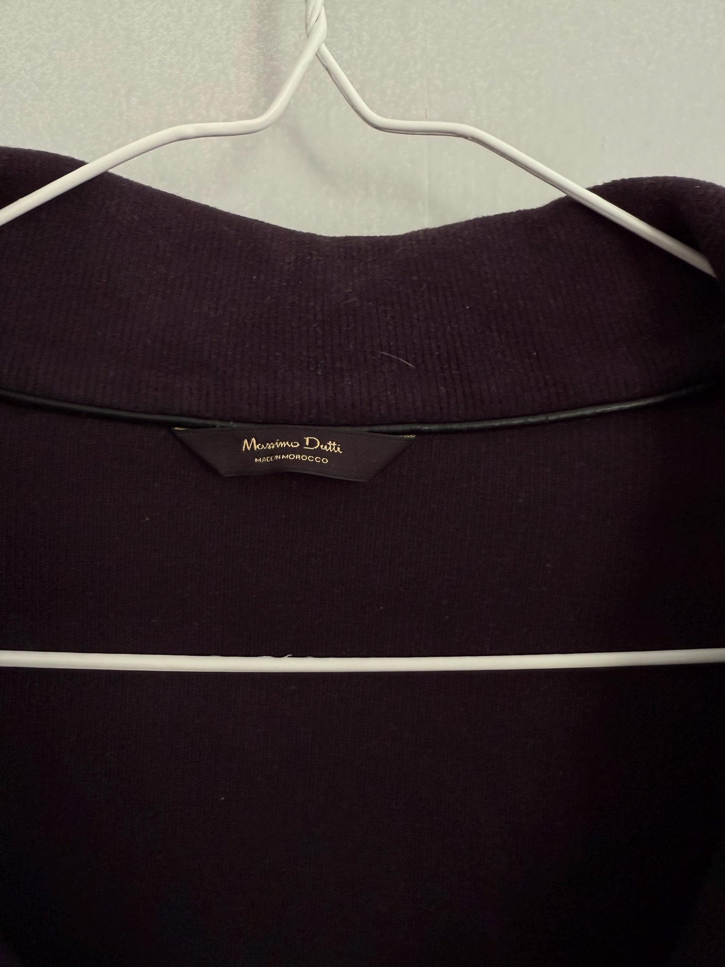 Vintage Massimo Dutti Men Jumper, 100% Cotton knitwear, Luxury dark blue Mockneck Minimalist sweater, Size L