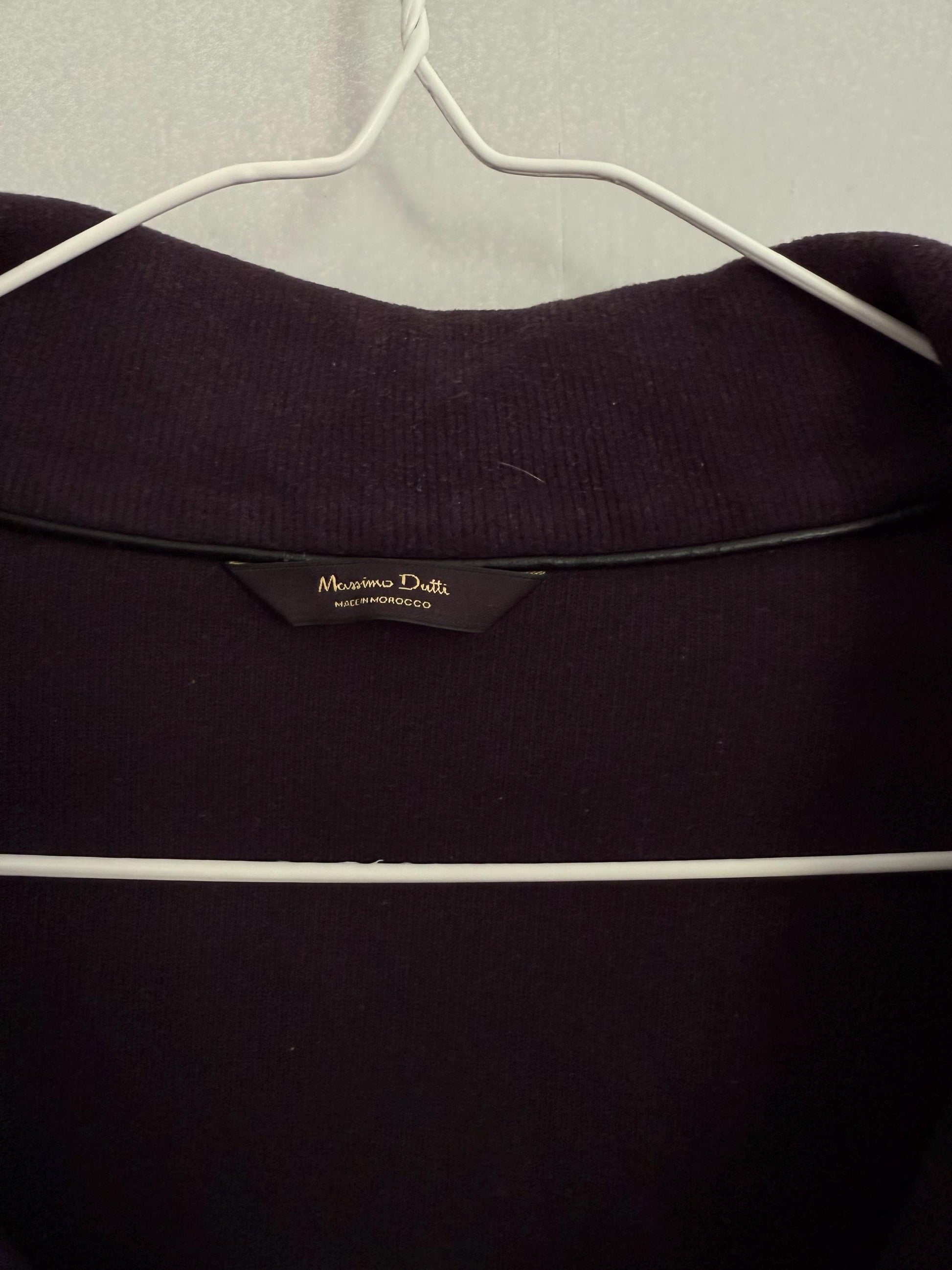 Vintage Massimo Dutti Men Jumper, 100% Cotton knitwear, Luxury dark blue Mockneck Minimalist sweater, Size L