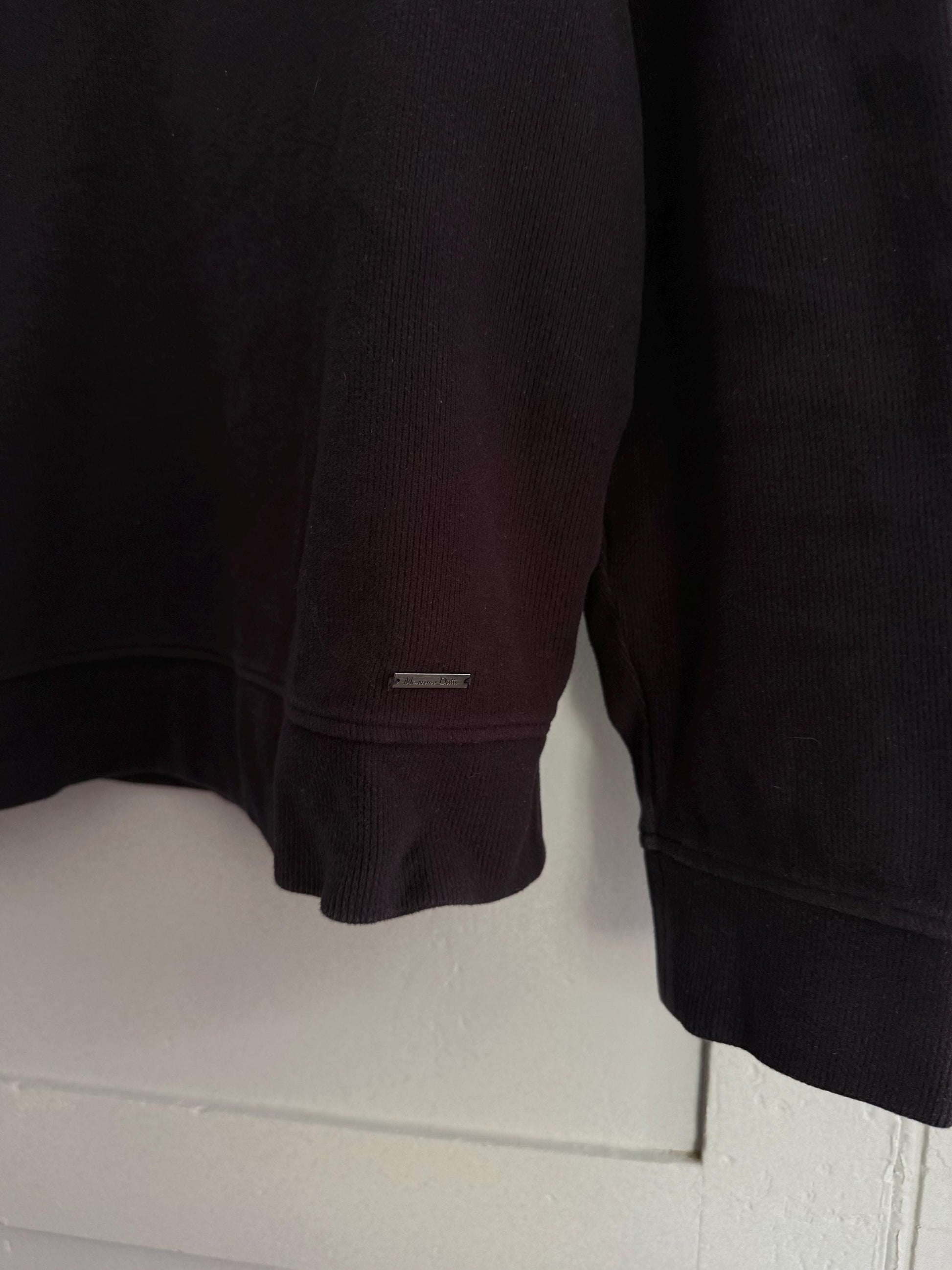 Vintage Massimo Dutti Men Jumper, 100% Cotton knitwear, Luxury dark blue Mockneck Minimalist sweater, Size L