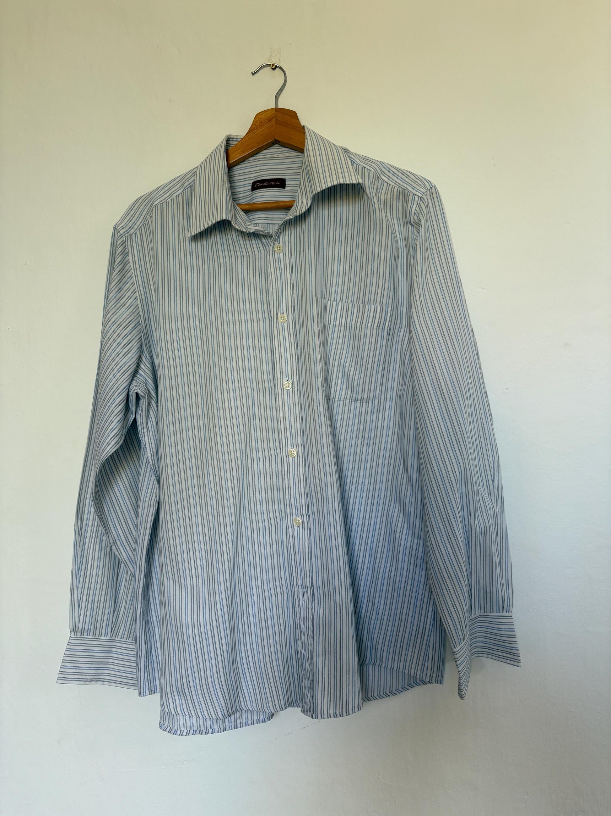 Vintage Emidio Tucci button down shirt, Soft fabric oversized men blouse, Boyfriend design wear, Size 4