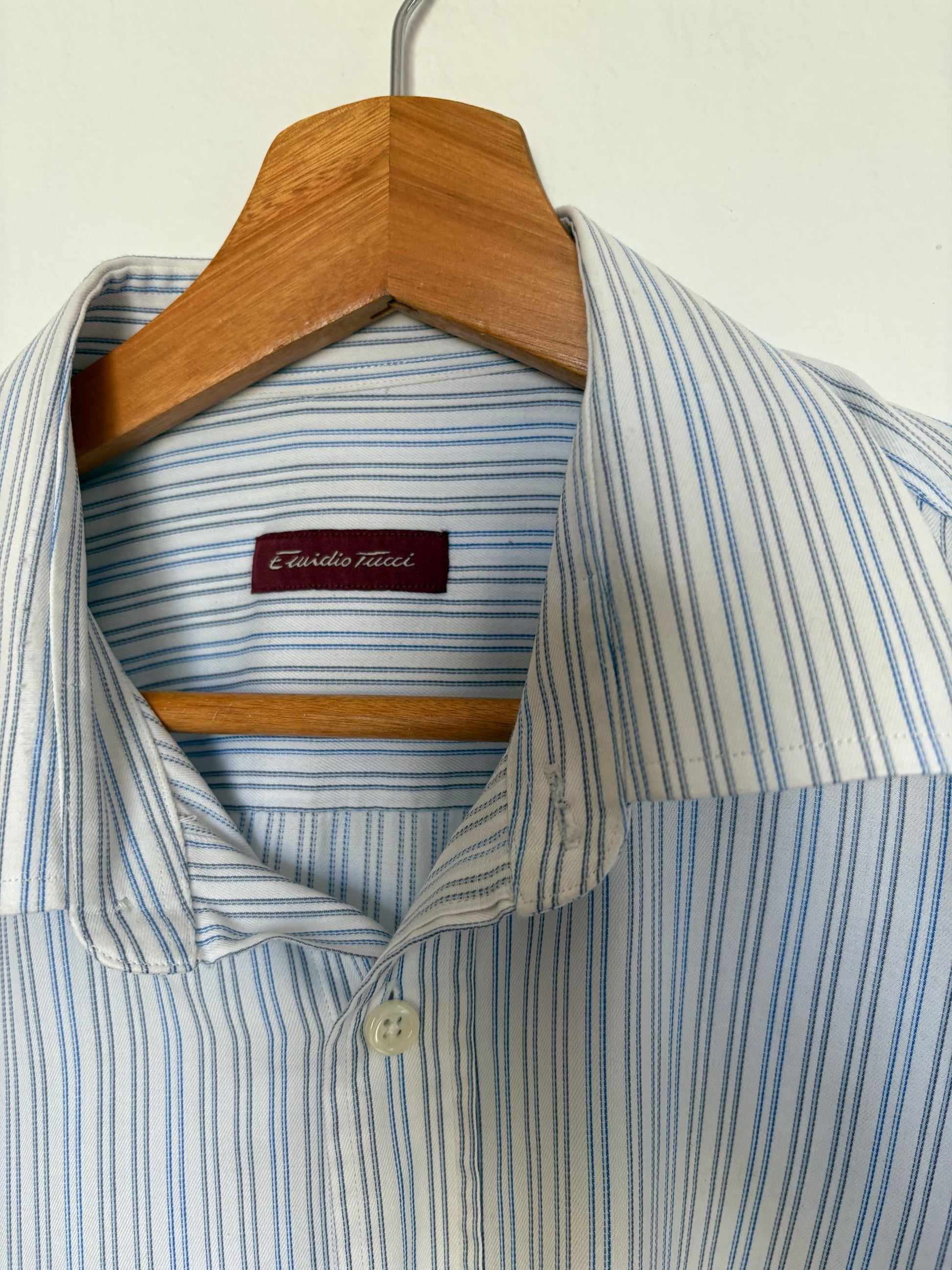 Vintage Emidio Tucci button down shirt, Soft fabric oversized men blouse, Boyfriend design wear, Size 4