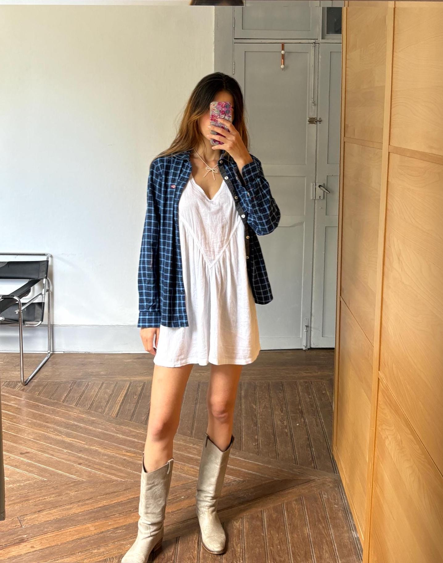 Vintage Napapijri slim fit button up blouse, Cotton lumberjack plaid shirt, Casual hiking essential, Size M