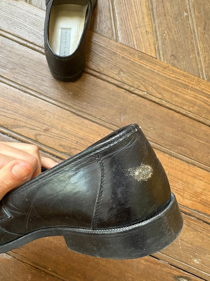 Vintage Black Leather Tassel Loafers — additional view 10