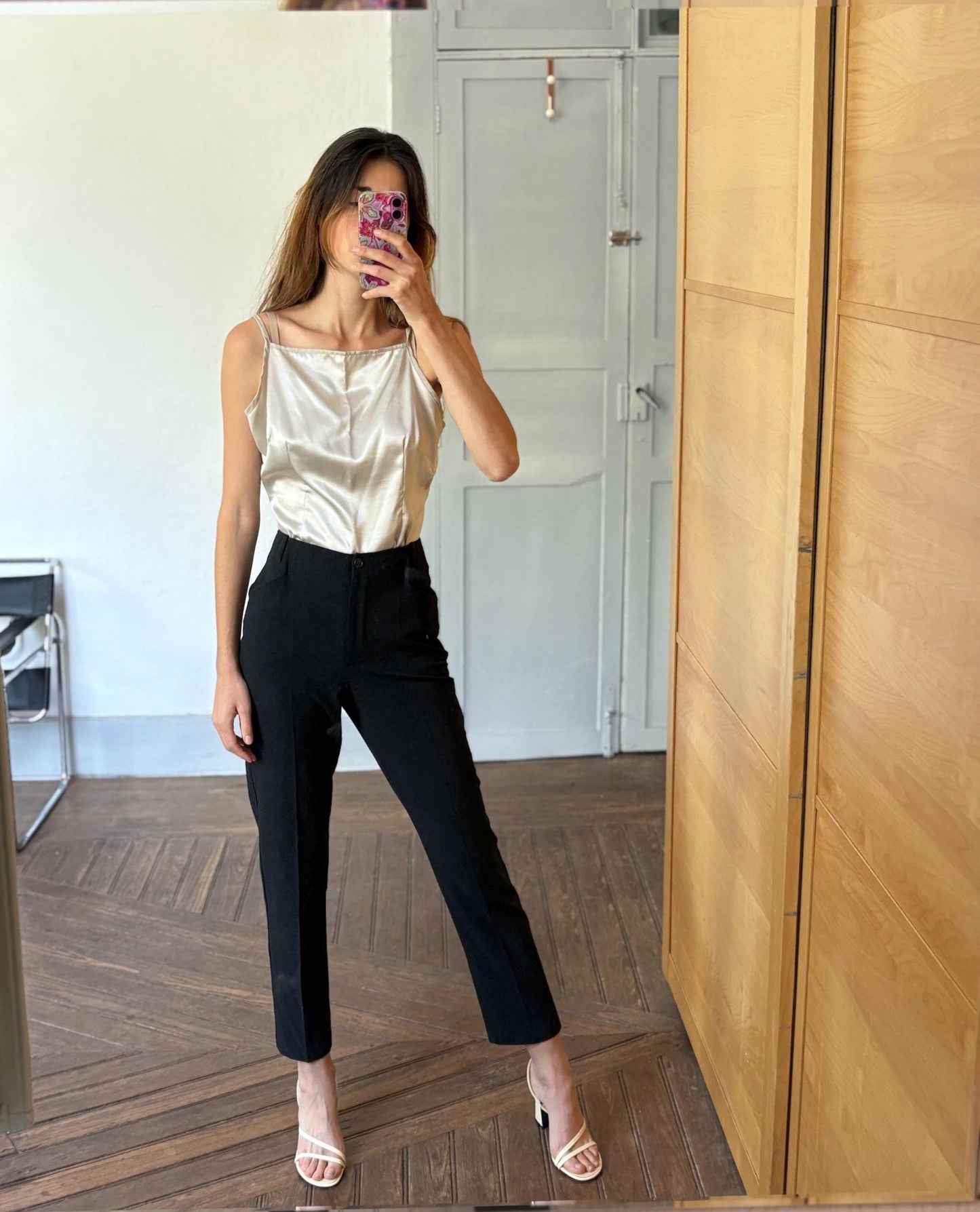 Vintage woman trousers by Jones, Black tailored luxury fit minimalist pants, Dark Academia aesthetic, size S