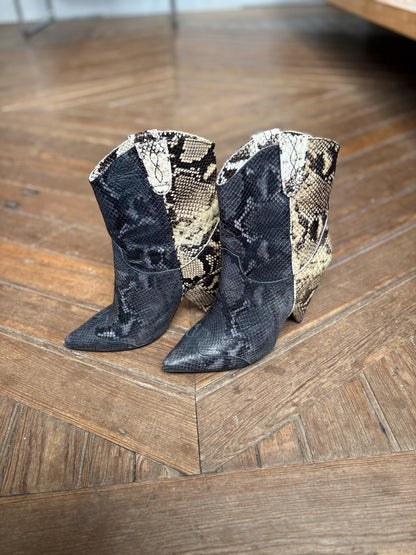 Snakeskin Ankle Boots in Cowboy Style — additional view 8