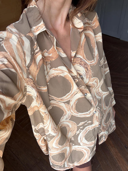 Vintage 70s Abstract Print Blouse — additional view 6
