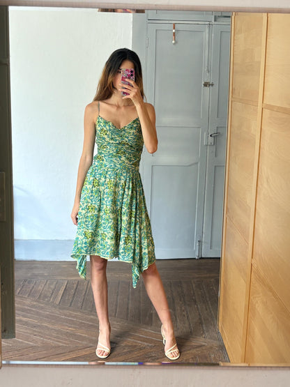 Vintage Silk Sequin Floral Two-Piece Set — detail