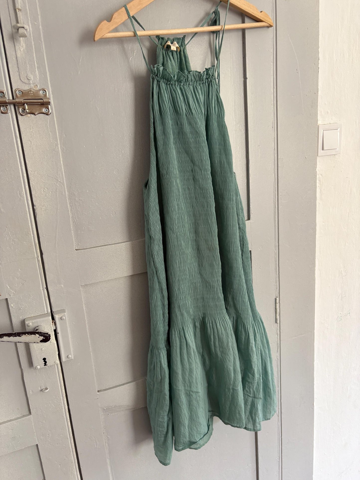 Vintage Intropia Designer Dress, Blue Lightweight Summer Dress, Modal Blend comfortable stylish midi dress