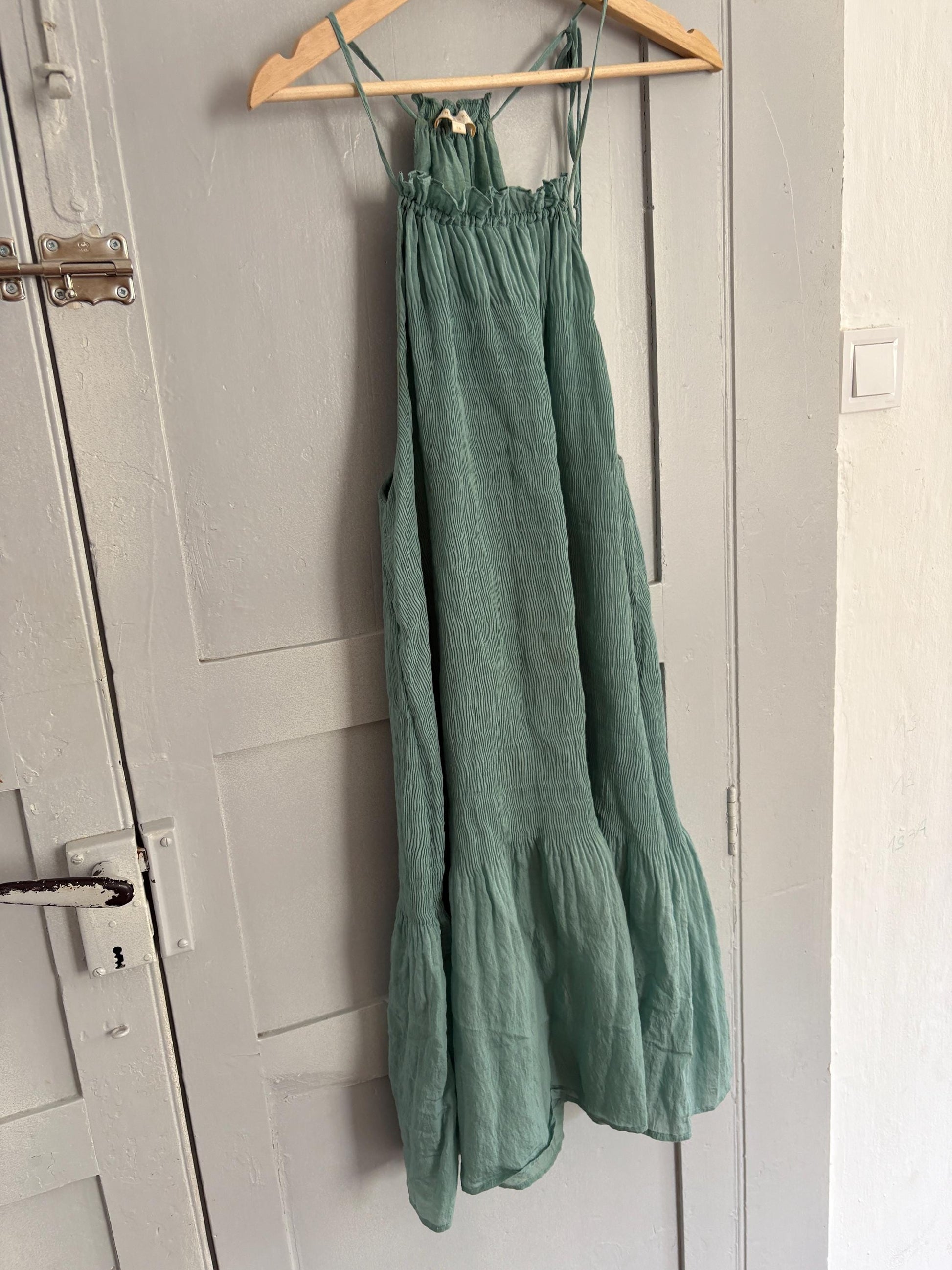 Vintage Intropia Designer Dress, Blue Lightweight Summer Dress, Modal Blend comfortable stylish midi dress