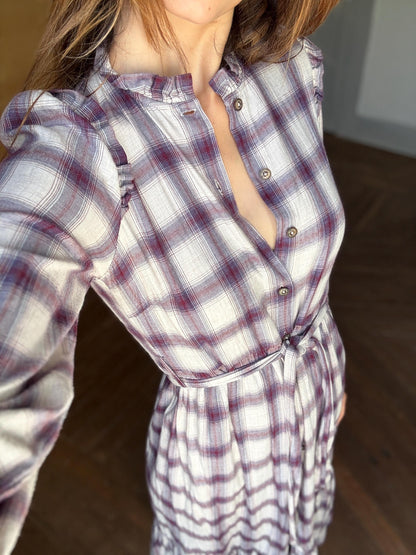 Vintage Plaid Prairie Maxi Dress — additional view 8