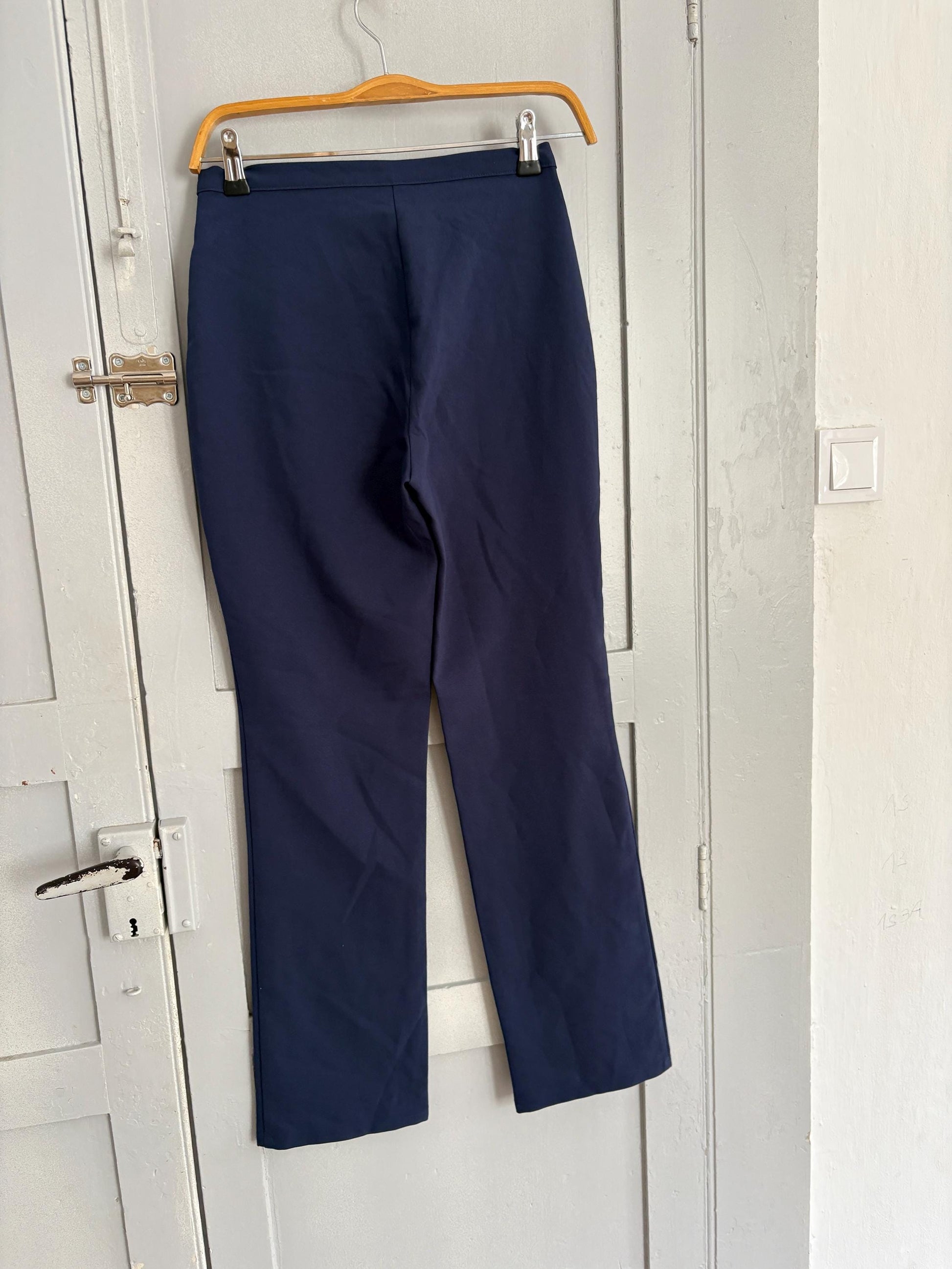 Navy high-waist tailored trousers – made in Italy – size S – elegant work or casual wear United Colors of Benetton skinny pants