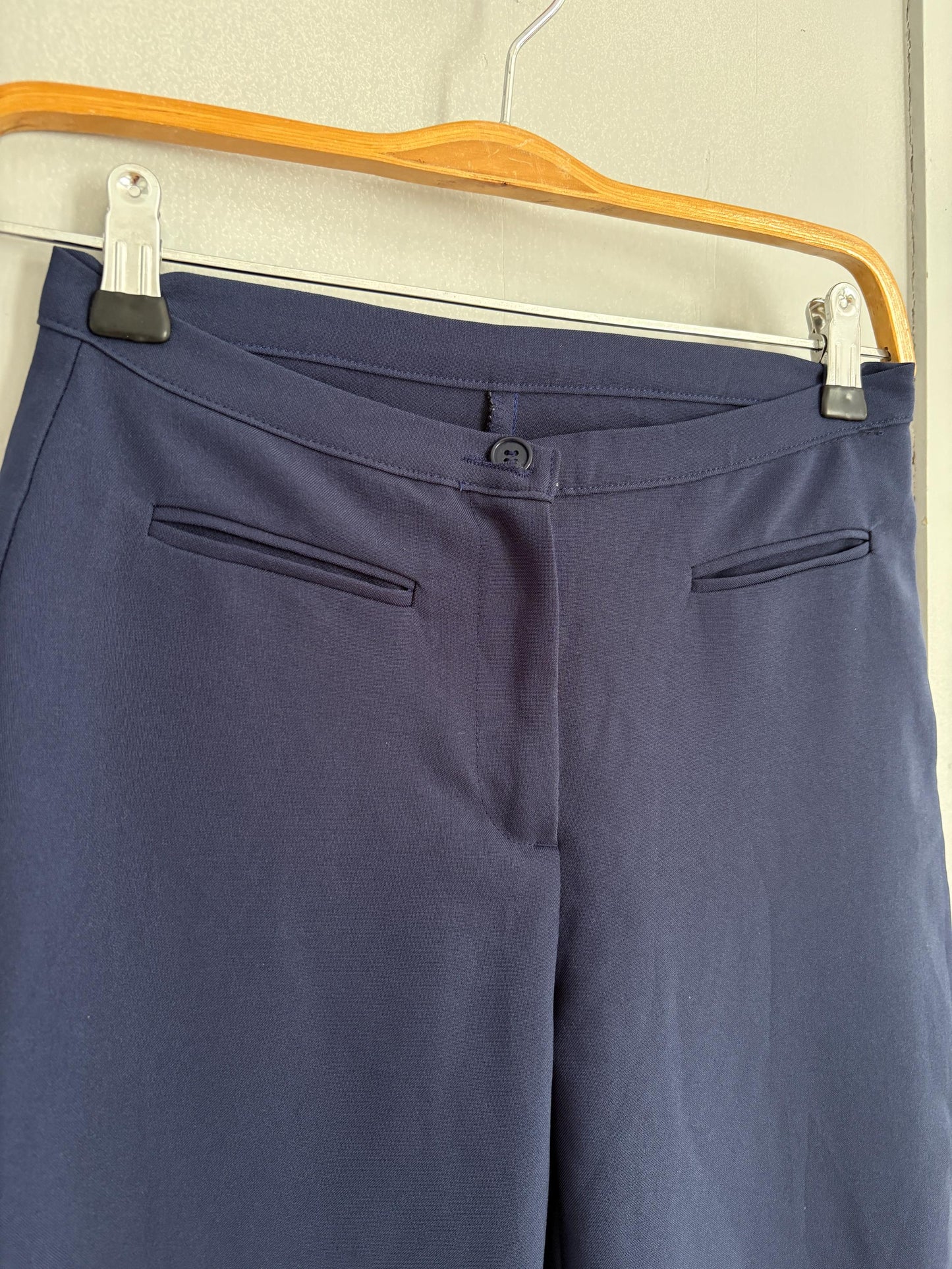 Navy high-waist tailored trousers – made in Italy – size S – elegant work or casual wear United Colors of Benetton skinny pants