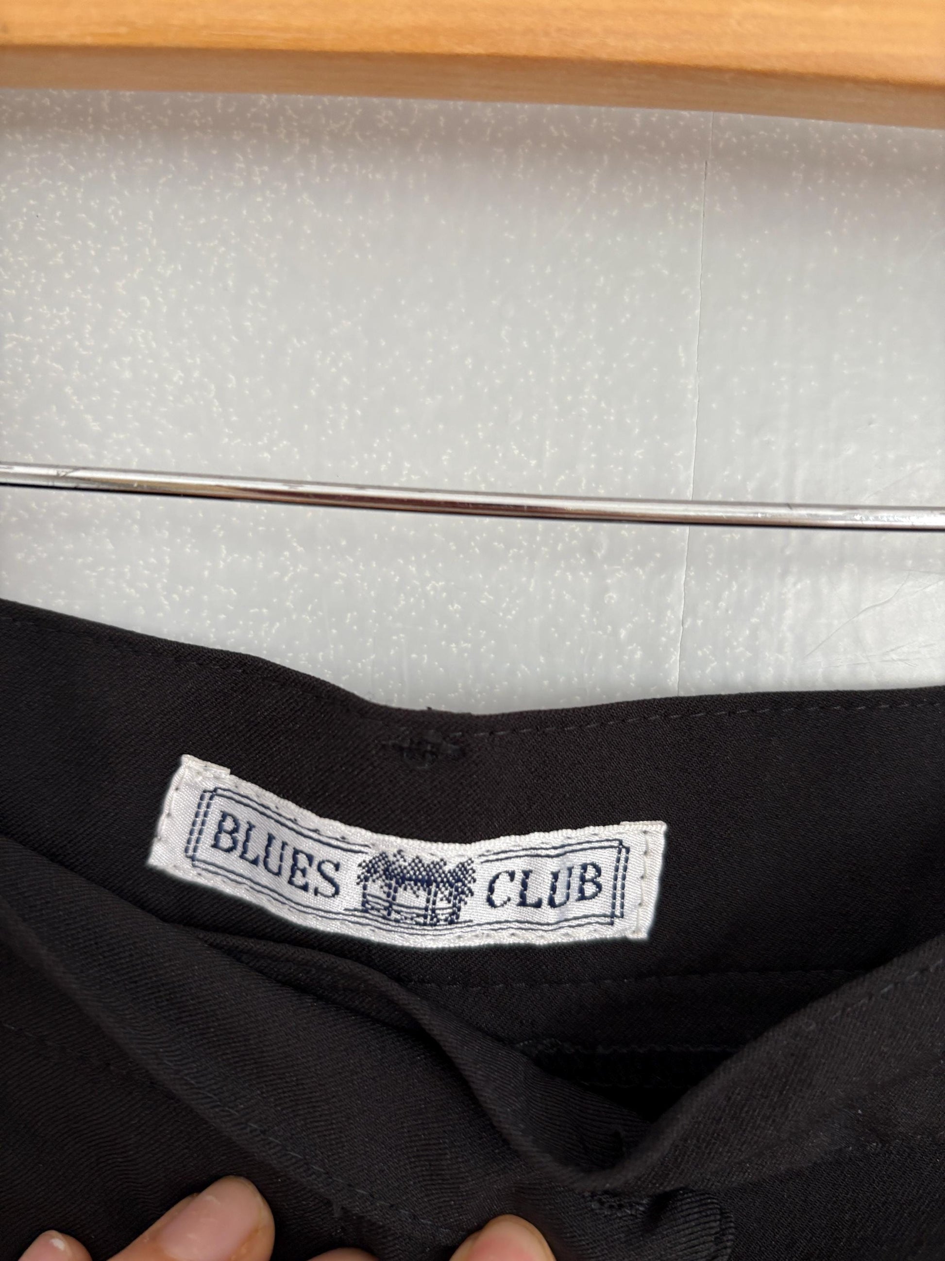 Vintage Italian Black High-Waist Slim Trousers — back view