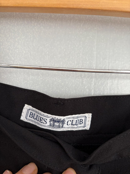 Vintage Italian Black High-Waist Slim Trousers — back view