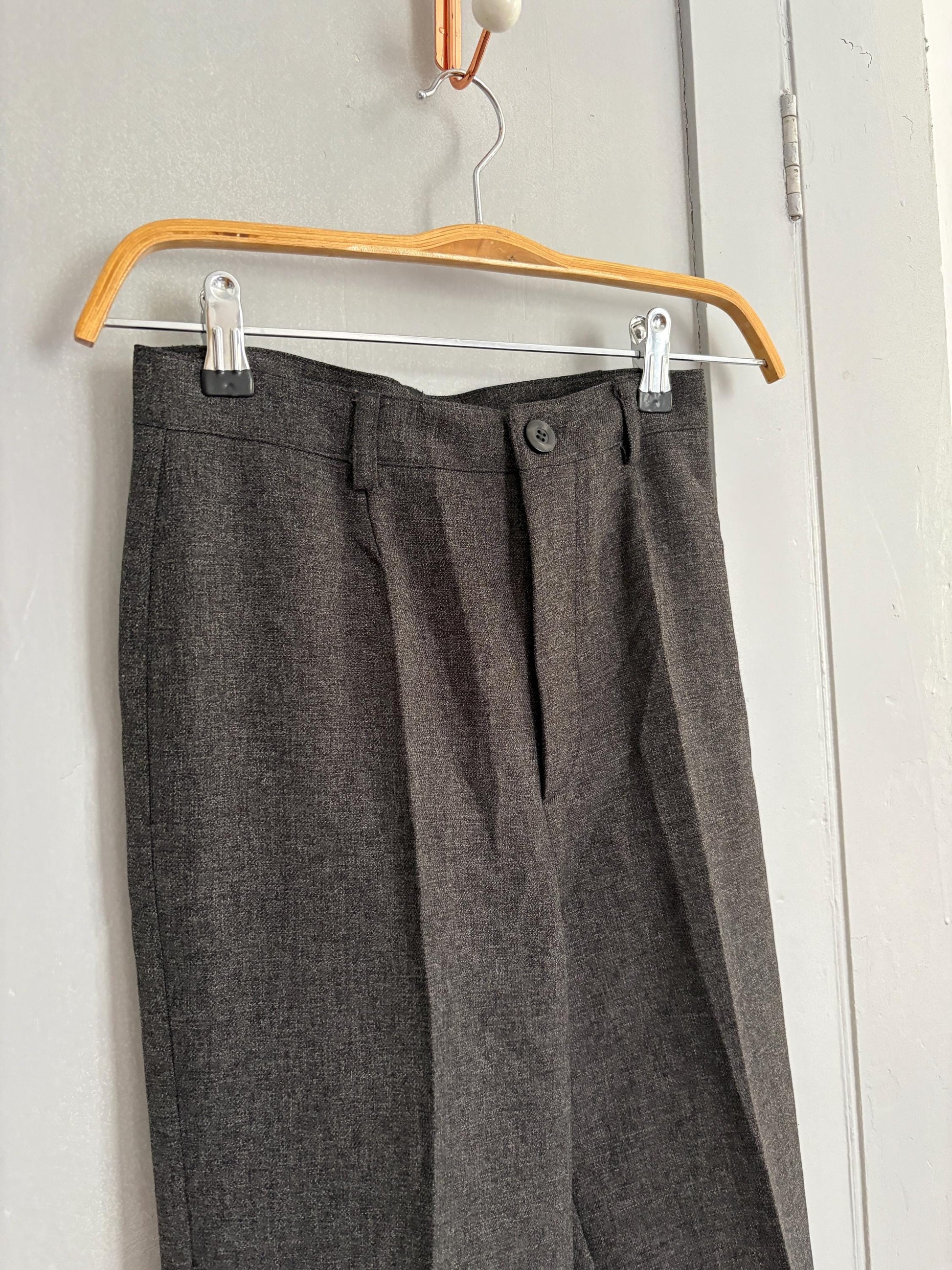 Vintage high waist petite body formal trousers, Luxe office wear made in Italy, Dark academia aesthetic pants, Size XXS