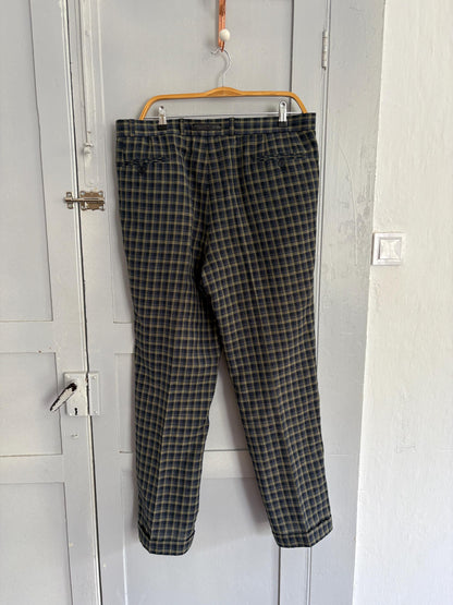 Vintage Plaid Wool Blend Trousers — additional view 10