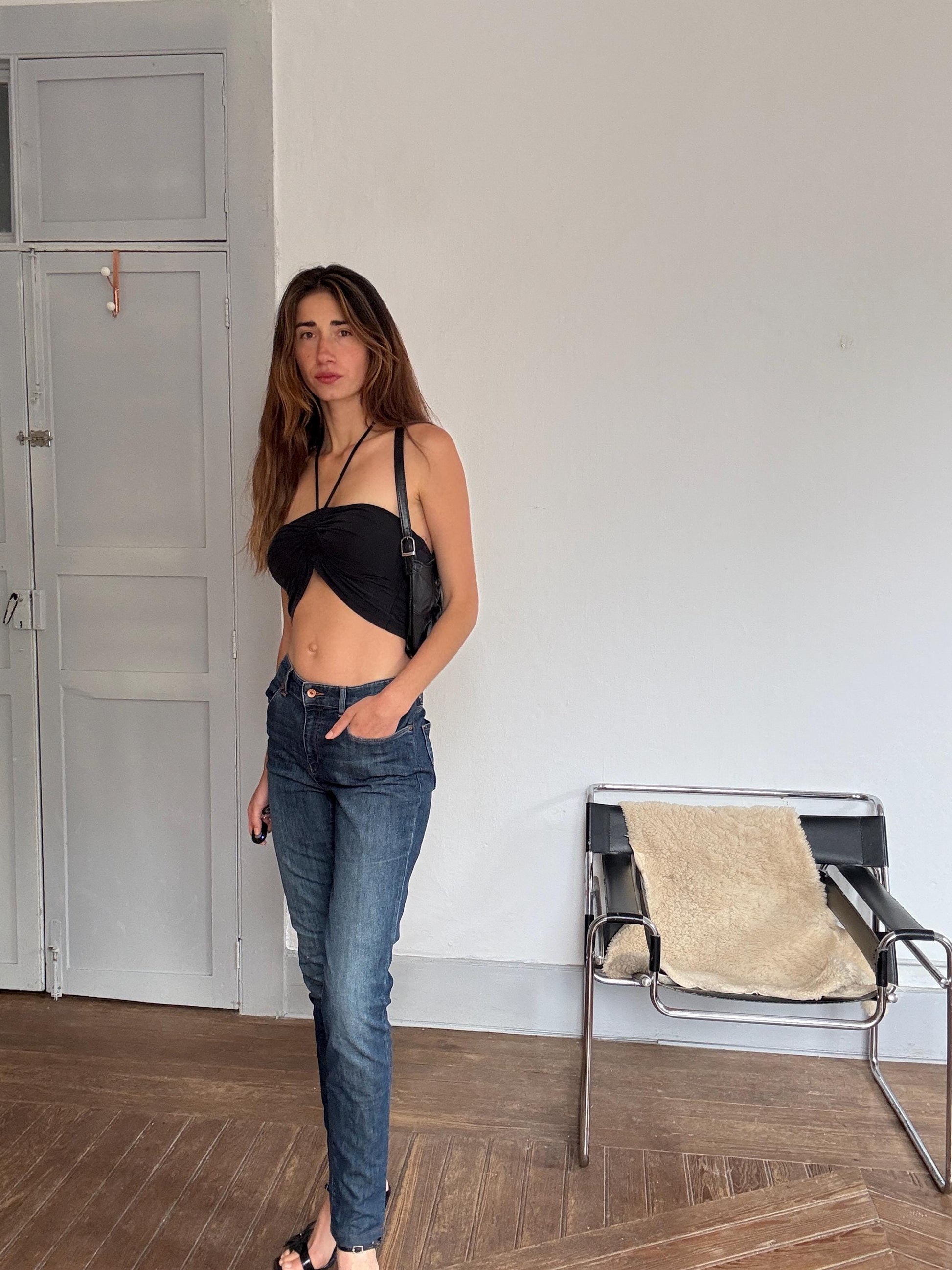 Vintage MEN'S Armani Jeans denim trousers – Size S classic straight leg, size EU 32 / US 32, unisex style, dark wash, Y2K designer jeans