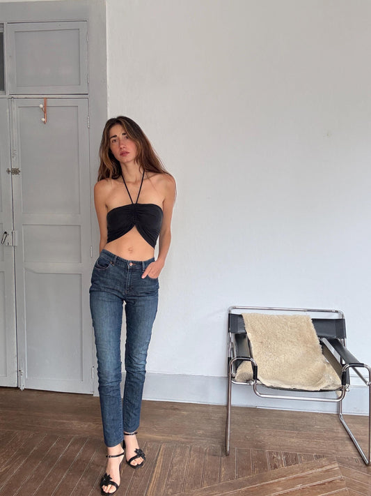 Vintage MEN'S Armani Jeans denim trousers – Size S classic straight leg, size EU 32 / US 32, unisex style, dark wash, Y2K designer jeans