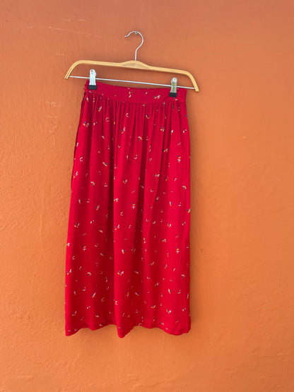 Vintage Red Cottagecore Spring Skirt — additional view 8