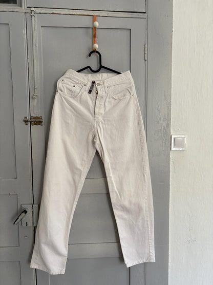 Vintage White Denim Jeans, 90s Tapered Fit — additional view 6