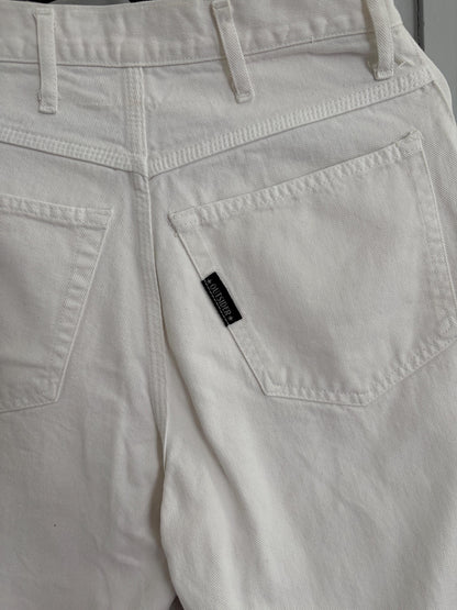 Vintage White Denim Jeans, 90s Tapered Fit — additional view 9