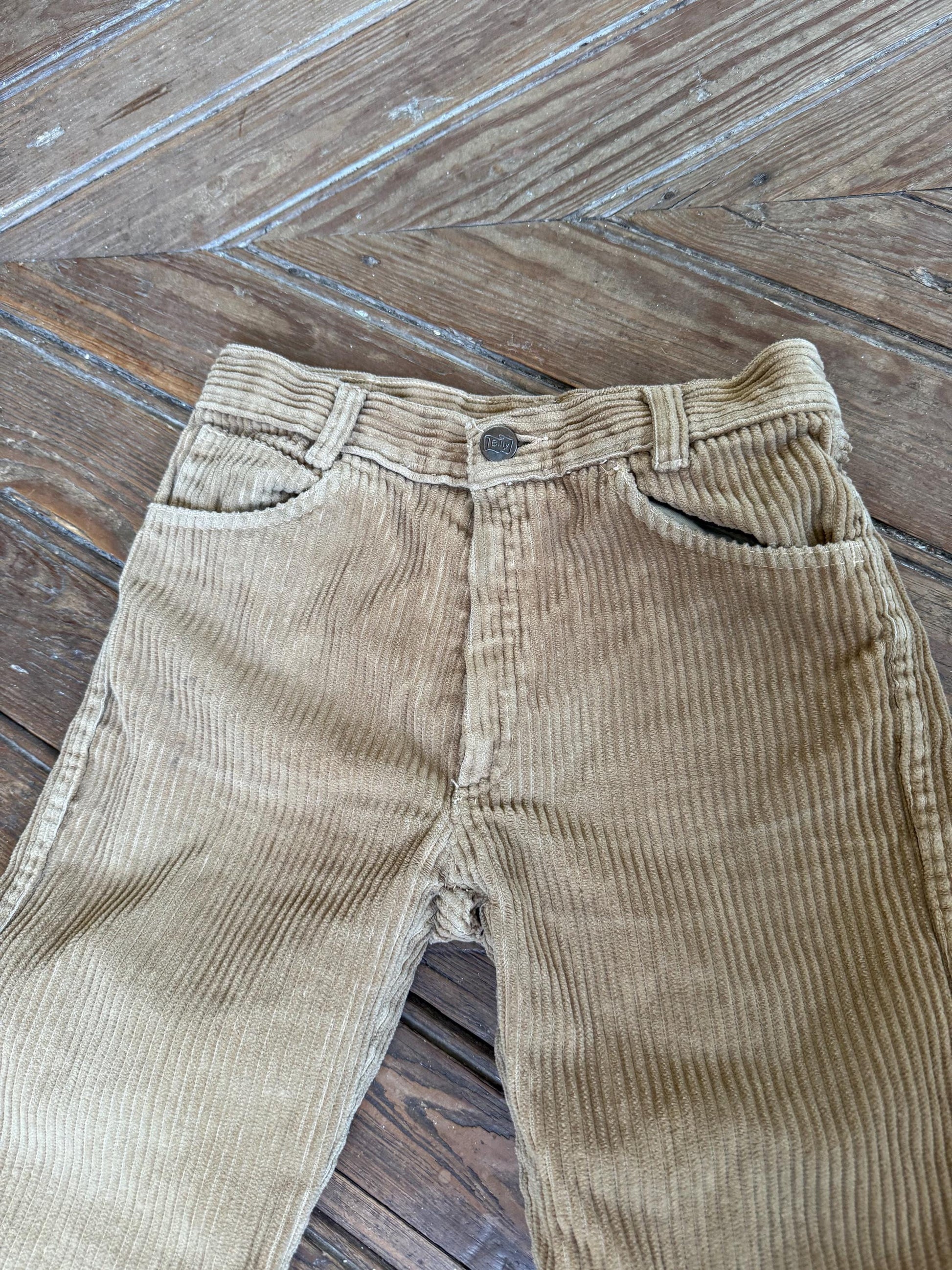 Vintage corduroy pants by billy | tan high waist straight leg | petite fit | 90s style cord trousers | size xxs–xs
