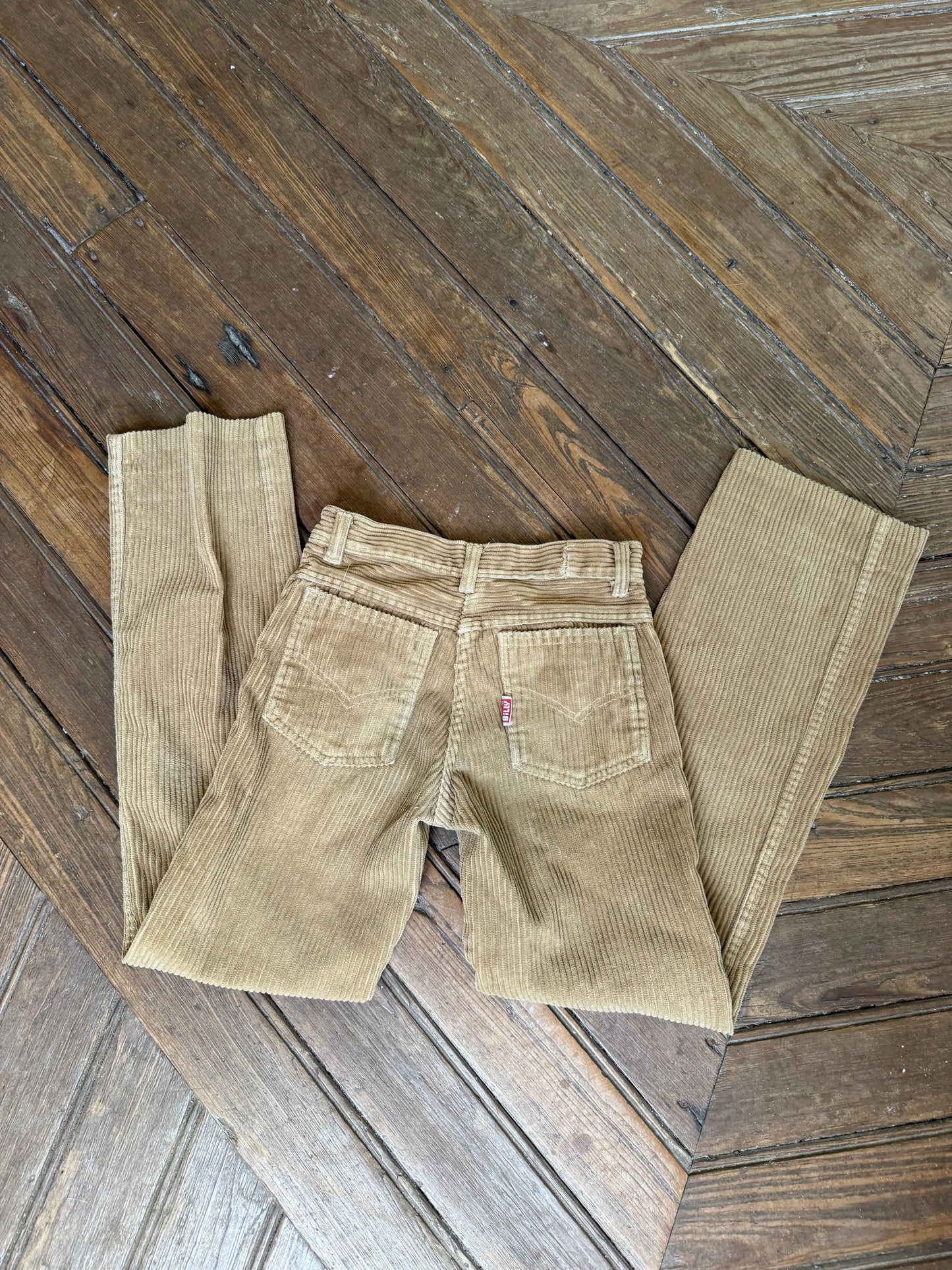 Vintage corduroy pants by billy | tan high waist straight leg | petite fit | 90s style cord trousers | size xxs–xs