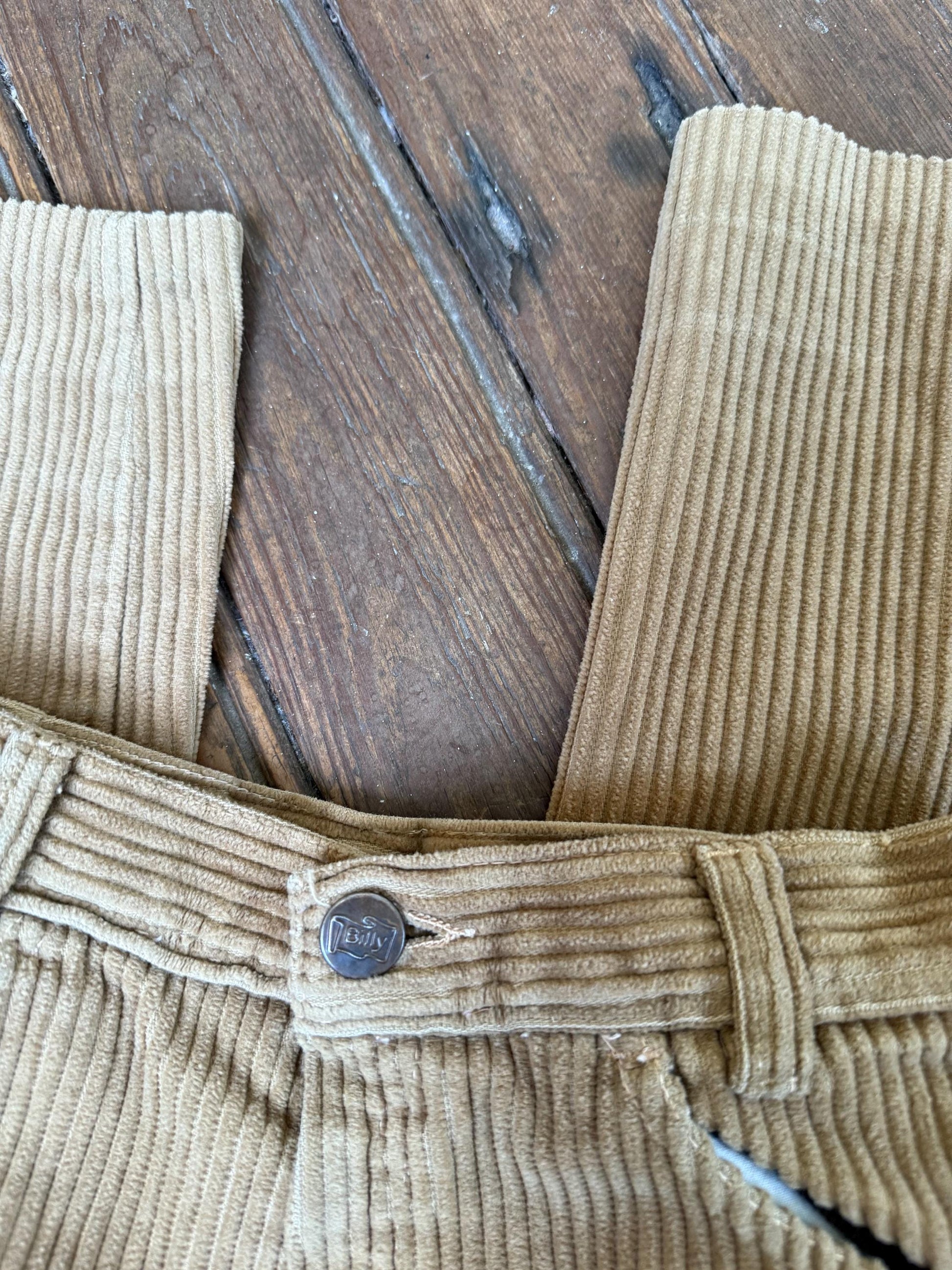 Vintage corduroy pants by billy | tan high waist straight leg | petite fit | 90s style cord trousers | size xxs–xs