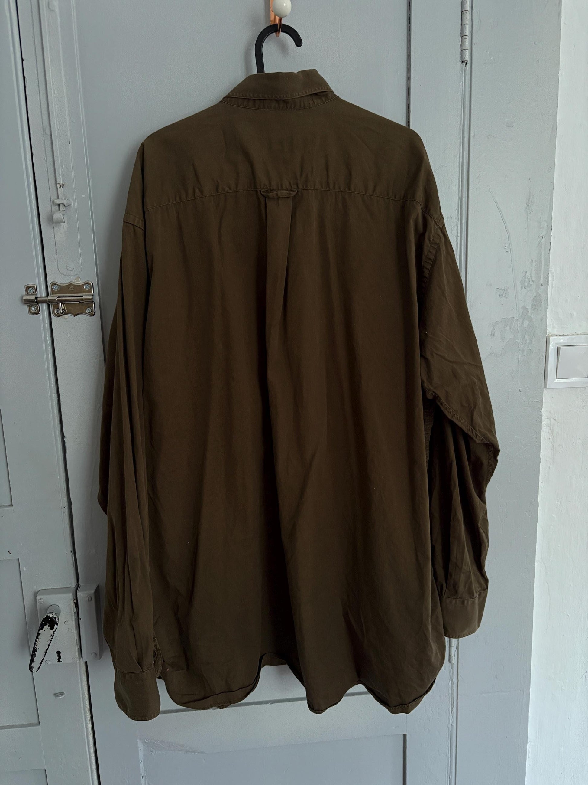 Vintage thomas burberry oversized shirt | brown 100% cotton button-up | men’s xl / women’s l-xl | unisex preppy fit |