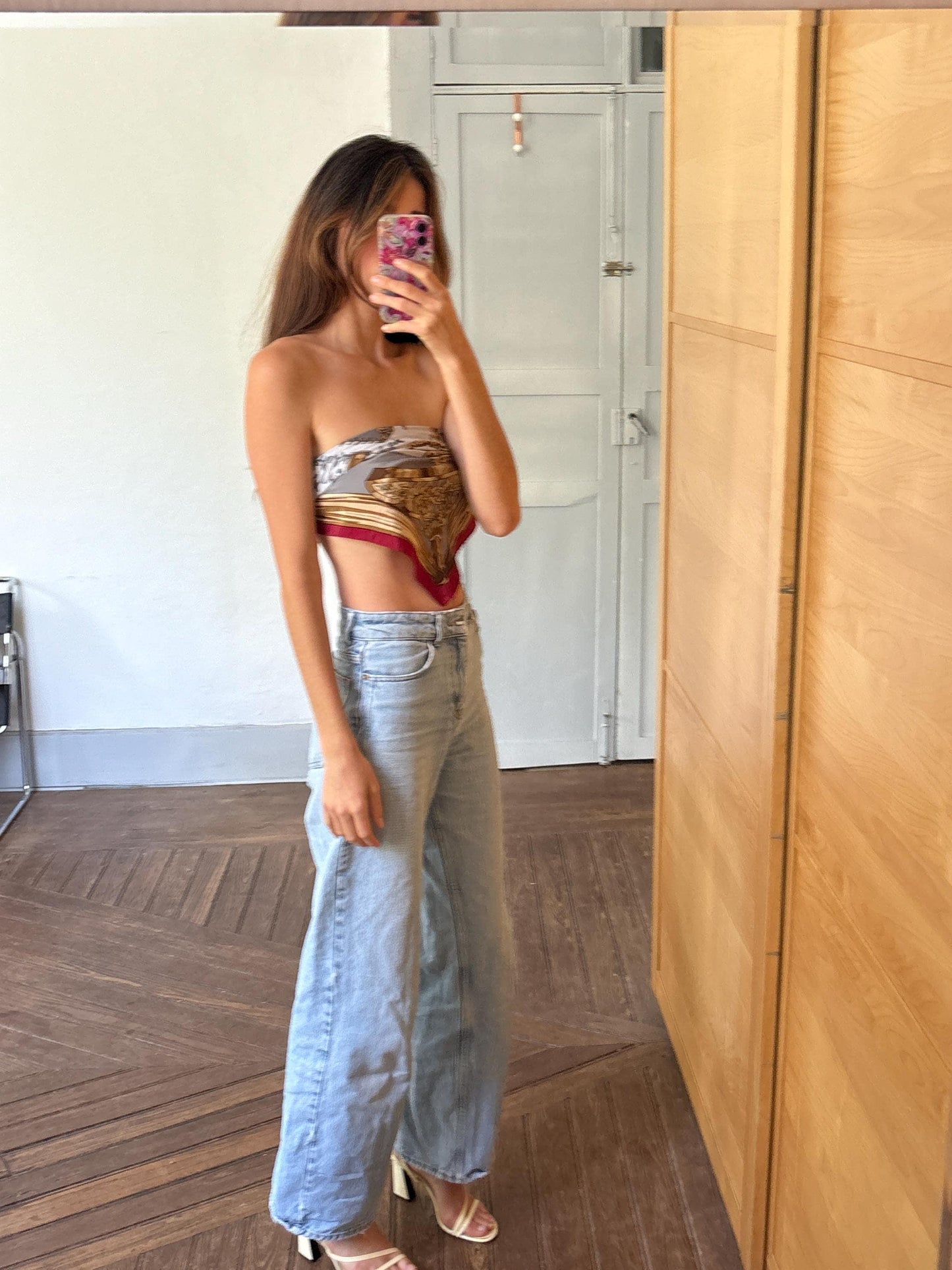 Vintage hermès silk scarf | 100% silk square foulard | bold gold baroque print | made in france | classic french designer scarf 86x86 cm