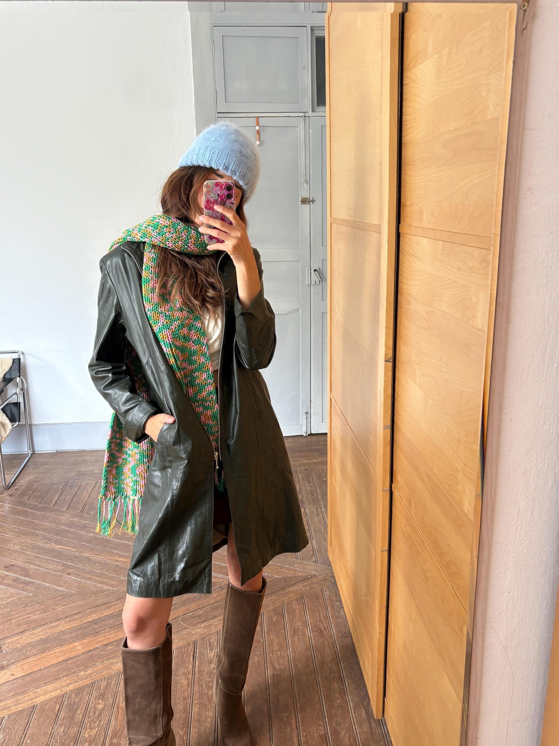 Vintage angora blend winter hat, light blue small size warm knit beanie., cozy soft fuzzy cap for children