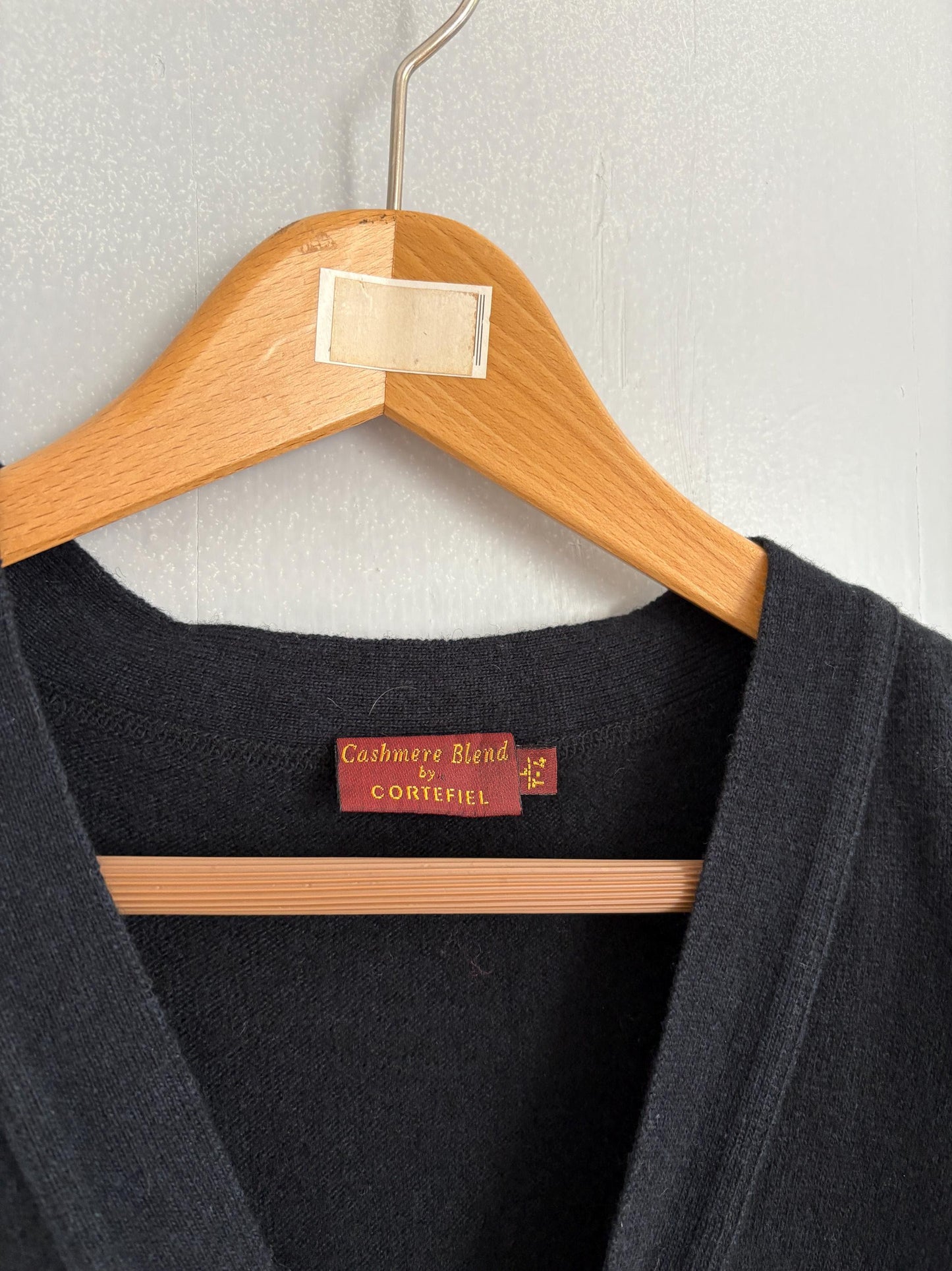 Cashmere blend waistcoat, dark academia aesthetic luxury winter gilet, vintage navy blue gilet, minimalist work top, size s