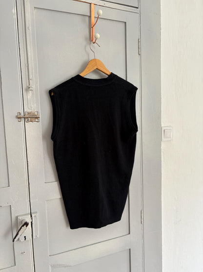 Vintage Navy Blue Cashmere Blend Gilet — additional view 10