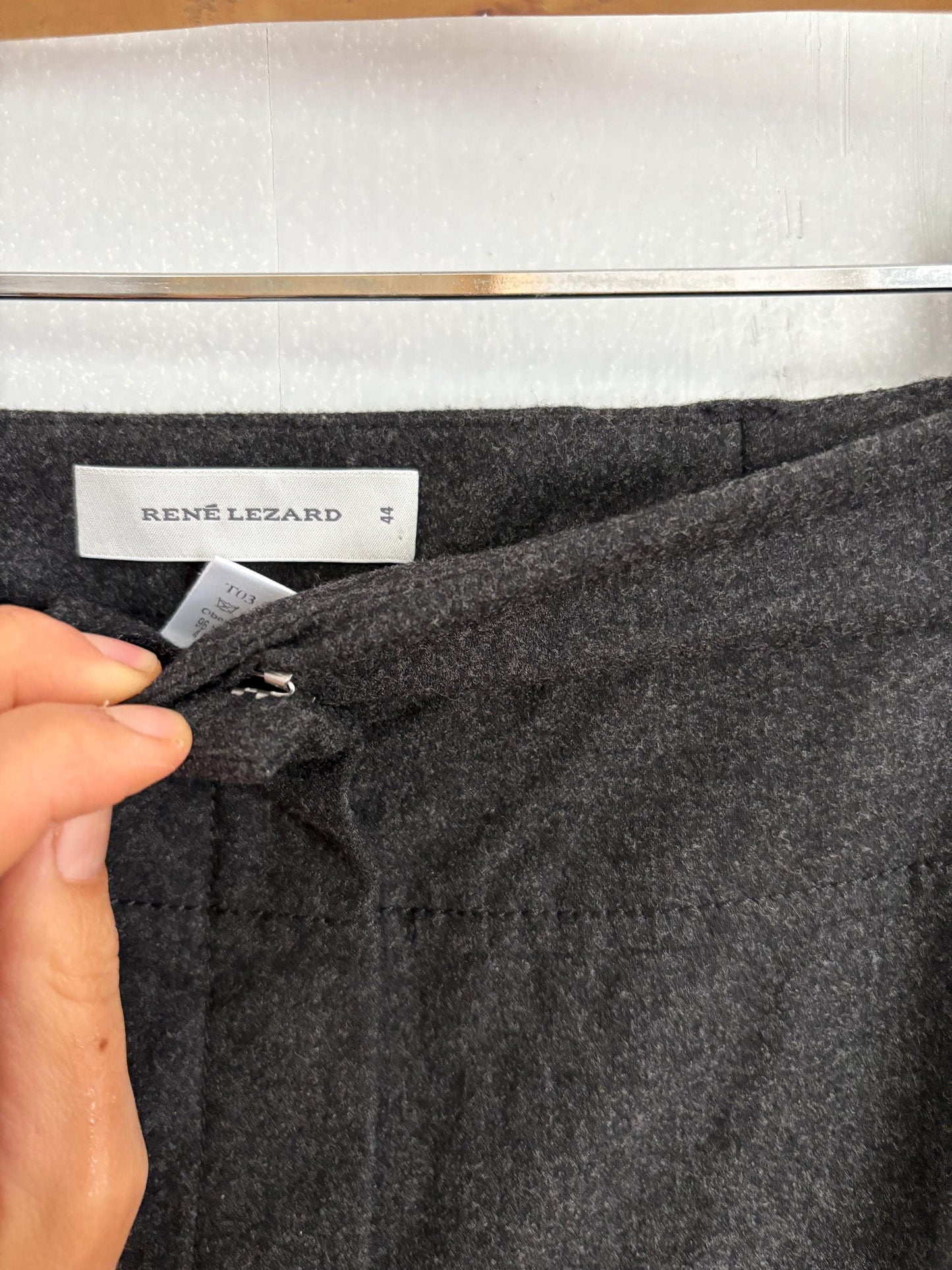 Vintage rene lezard luxury trousers, unworn with tags, wool wide leg pants high rise tailored office wear,