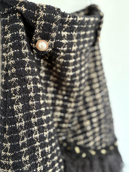 Vintage Uterque Feather Wool Blend Midi Dress — additional view 7