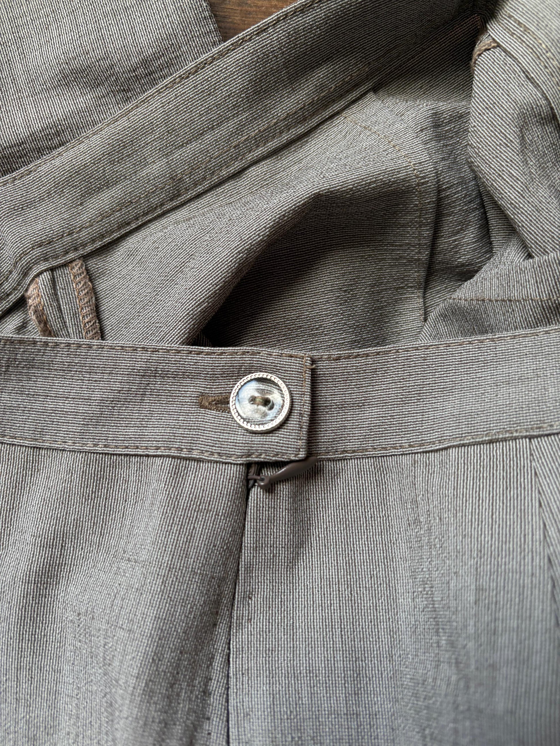 Vintage light academia trousers, wool blend formal cropped high waist pleated pants, elegant formal straight leg,