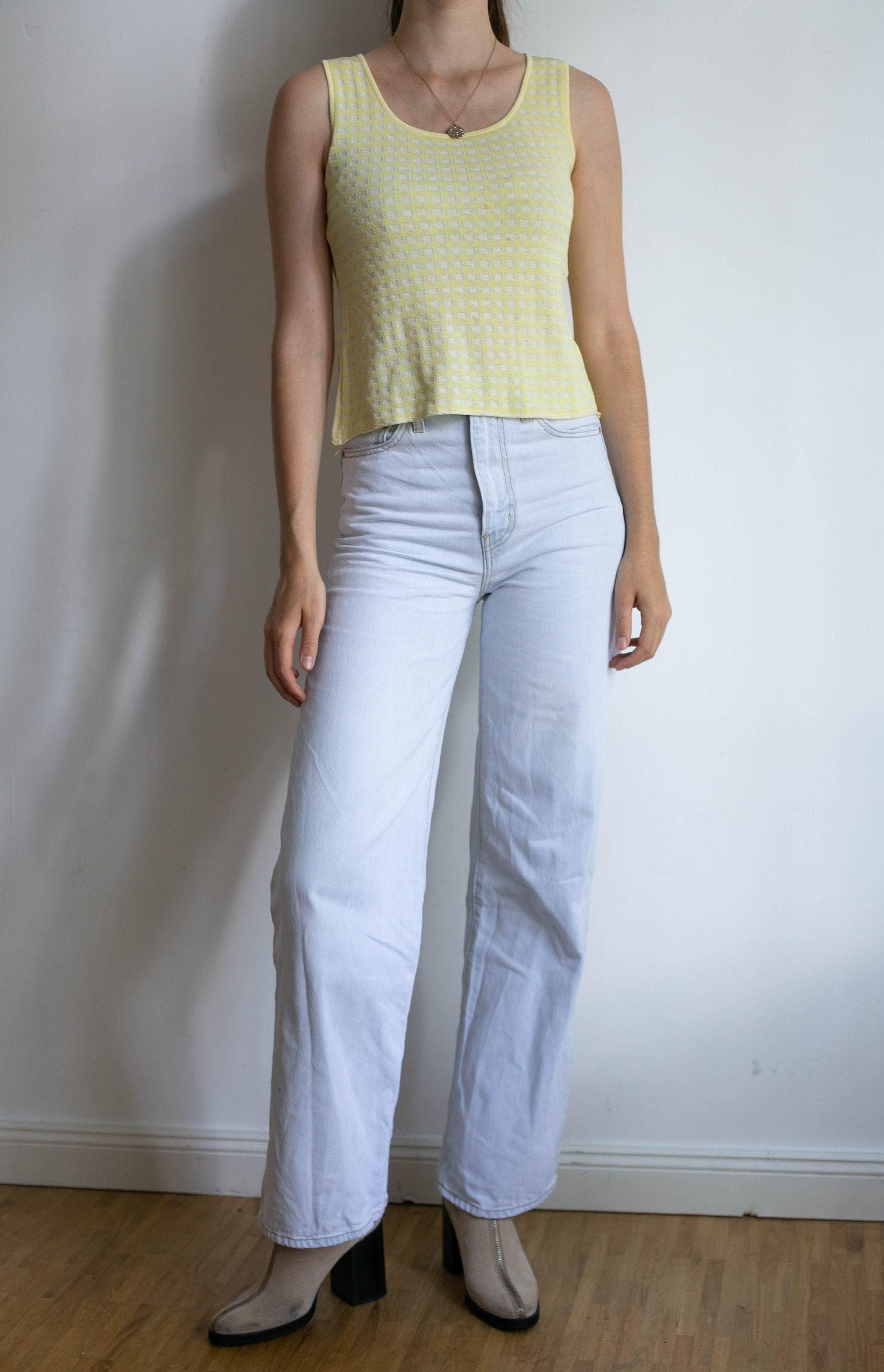 Vintage camisole / escada lemon yellow tank top / 90s women clothing / y2k aesthetic