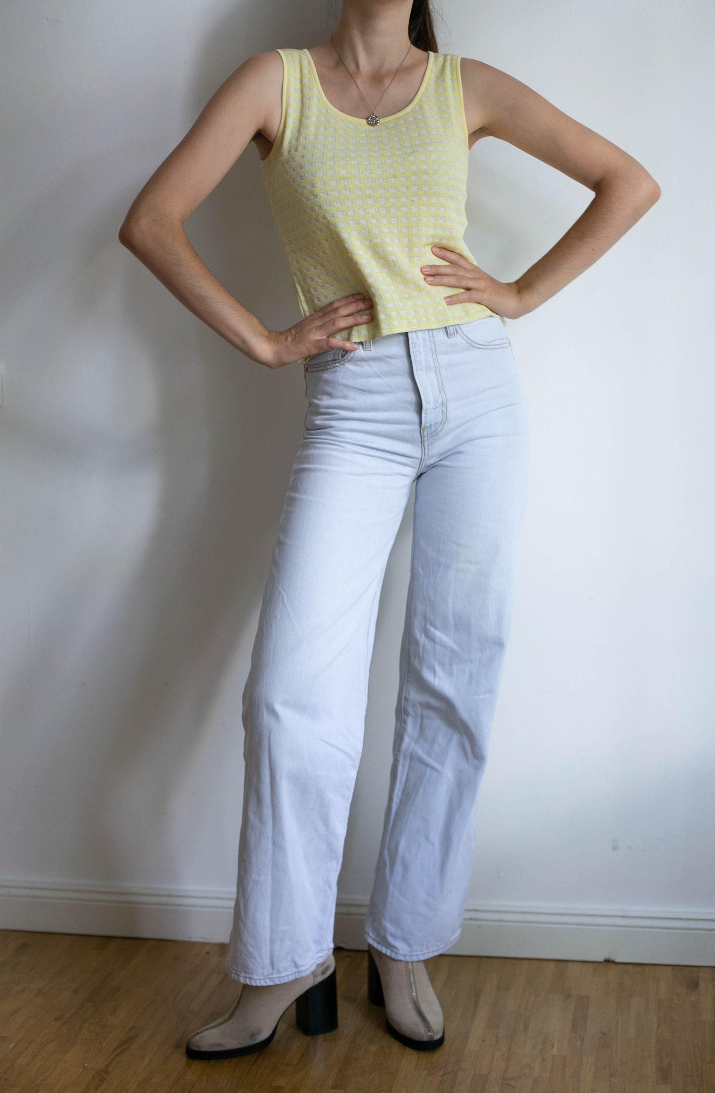 Vintage camisole / escada lemon yellow tank top / 90s women clothing / y2k aesthetic