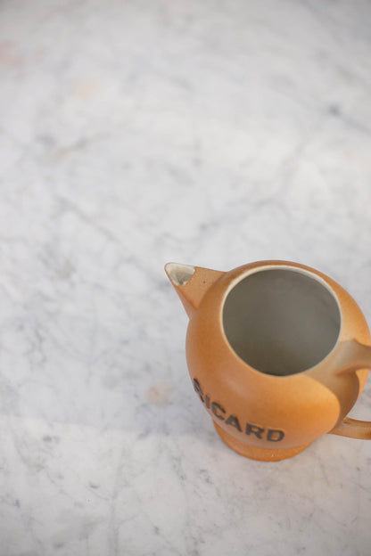 Vintage French Ricard Water Pitcher — fabric close-up