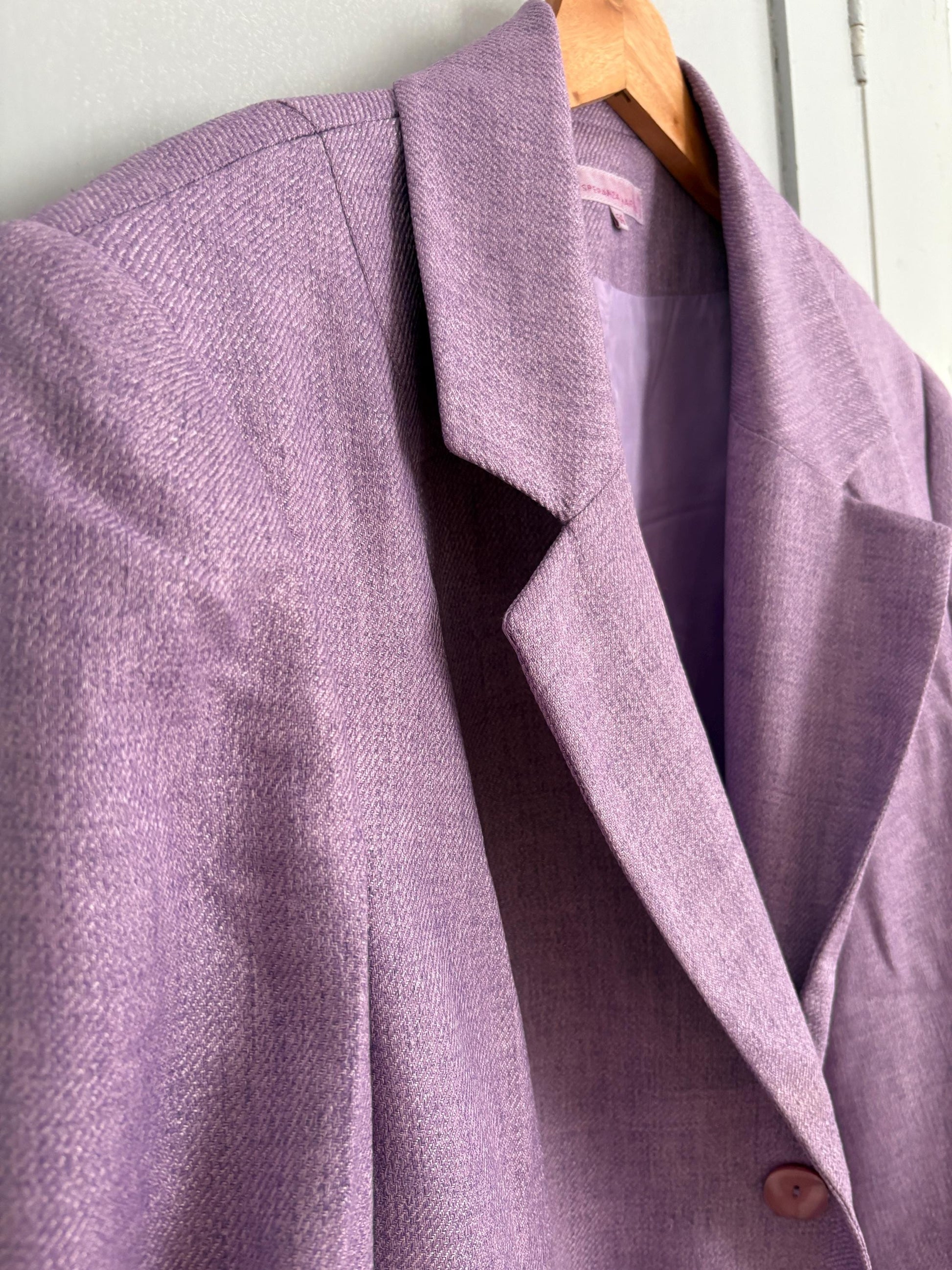 Vintage purple woman blazer, Retro Esperanza Marcos Spain made jacket, 90s oversized fit aesthetic woman clothing