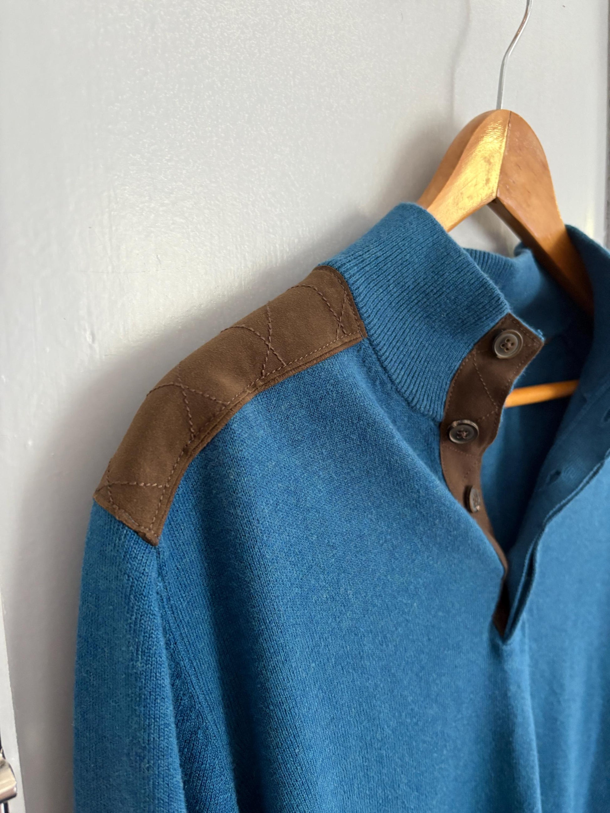 Vintage Massimo Dutti Cashmere - Cotton jumper, UNISEX preppy aesthetic soft knit pullover, Luxury dark academia style, Size L