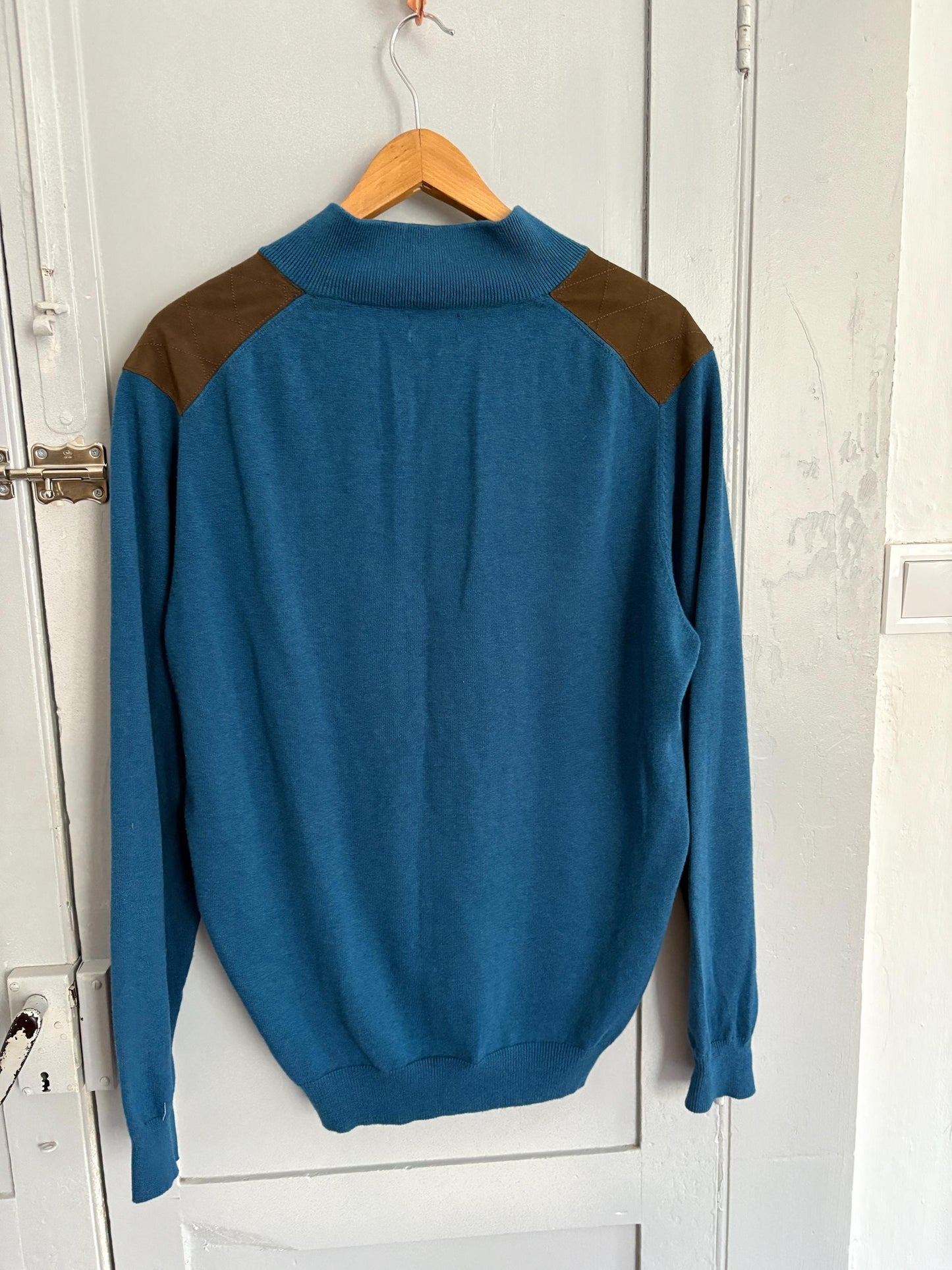 Vintage Massimo Dutti Cashmere - Cotton jumper, UNISEX preppy aesthetic soft knit pullover, Luxury dark academia style, Size L
