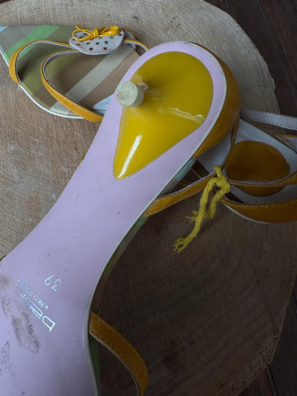 Vintage Yellow Y2K Mini Heels with Bow — additional view 7